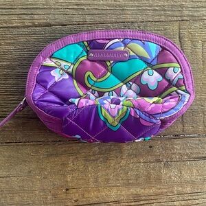 Vera Bradley purple heather berry travel make up bag. Paisley colorful artsy
